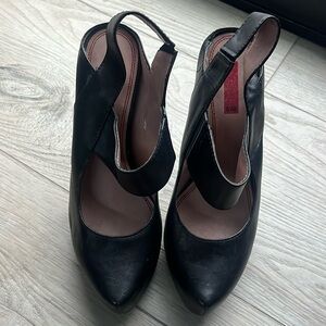 5/48 Sinful leather black heels 39.5
